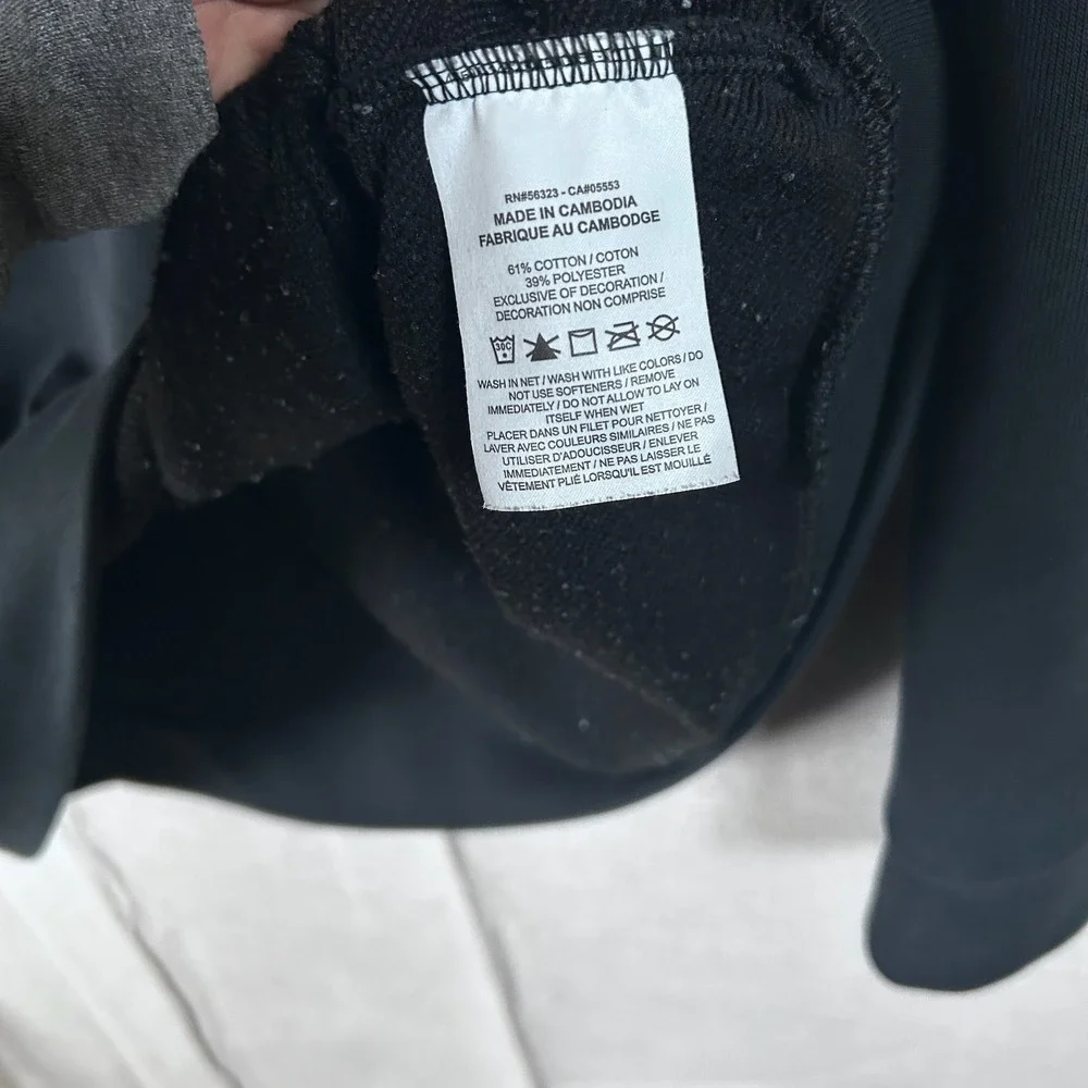 Nike Dri-FIT Pullover Hoodie Black White Oversized Swoosh Mens Medium CU6267-010 - Picture 4 of 7